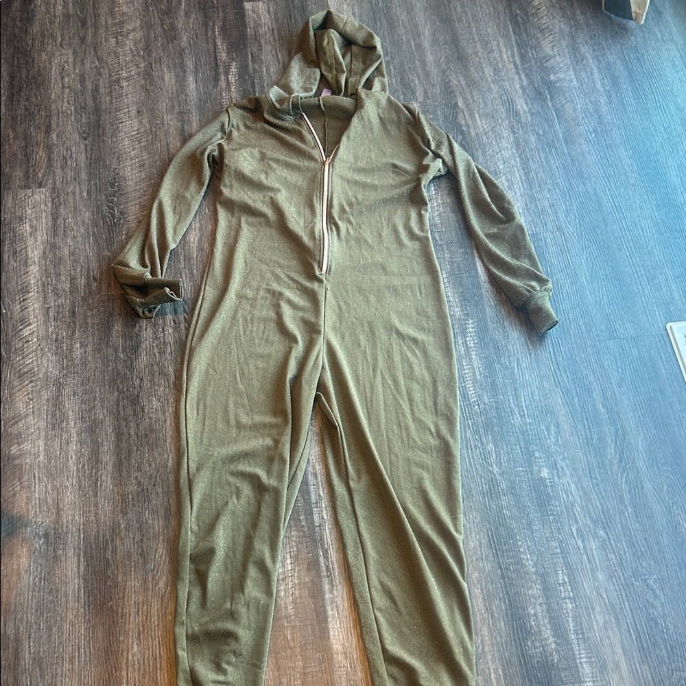 Savage X Fenty Olive Green Hooded Zip Jumpsuit